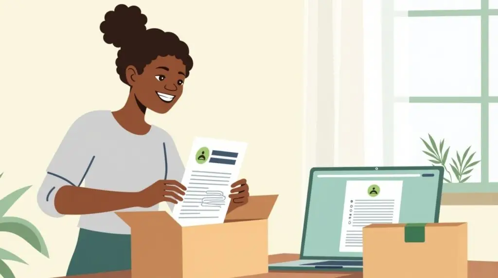 Woman returning a package