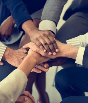 Business Team Stack Hands Support Concept Business Team Stack Hands Support Concept